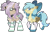 Size: 1600x1033 | Tagged: safe, artist:rohans-ponies, oc, oc only, oc:lily locket, oc:willow noe, pegasus, pony, bow, deviantart watermark, duo, female, glasses, hair bow, mare, obtrusive watermark, simple background, transparent background, watermark