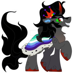 Size: 1280x1280 | Tagged: safe, artist:rohans-ponies, king sombra, pony, g4, deviantart watermark, gay pride flag, obtrusive watermark, pride, pride flag, simple background, solo, transparent background, watermark