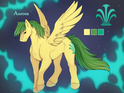 Size: 4000x3000 | Tagged: safe, alternate version, artist:kuroran, oc, oc only, oc:aurora dawn, pegasus, pony, concave belly, looking at you, male, reference sheet, smiling, smiling at you, smirk, solo, spread wings, stallion, stars, wings