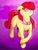 Size: 1536x2048 | Tagged: safe, artist:barnnest, apple bloom, earth pony, pony, g4, the last problem, abstract background, blushing, female, floppy ears, grin, mare, older, one eye closed, smiling, solo