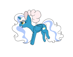 Size: 1013x789 | Tagged: safe, artist:weiloska, oc, oc only, oc:fleurbelle, alicorn, pony, alicorn oc, bow, female, hair bow, horn, mare, simple background, solo, transparent background, wingding eyes, wings, yellow eyes