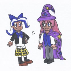 Size: 909x908 | Tagged: safe, artist:spaton37, trixie, human, g4, cape, clothes, clothes swap, crossover, dark skin, female, hat, humanized, luea, pants, shirt, skirt, traditional art, trixie's cape, trixie's hat