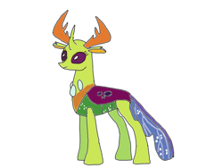 Size: 2048x1536 | Tagged: safe, artist:chanyhuman, thorax, changedling, changeling, changeling queen, g4, female, king thorax, mesosoma, my little colt, queen mesosoma, queen pupa, rule 63, simple background, solo, white background