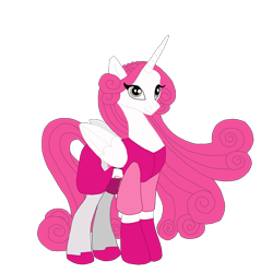 Size: 2100x2100 | Tagged: safe, artist:chanyhuman, princess amore, alicorn, pony, g4, spoiler:steven universe, alicornified, amorecorn, clothes, cosplay, costume, crystal empire, deviantart, diamond, female, gem, high res, mare, pink diamond, pink diamond (steven universe), race swap, simple background, solo, spoilers for another series, steven universe, transparent background, vector