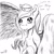 Size: 3241x3241 | Tagged: safe, artist:mixdaponies, oc, oc only, oc:sea sailor, pegasus, pony, :p, bad girl, black and white, blue, chest, corrupted, dripping, evil smile, fangs, feather, feathered wings, female, folded wings, grayscale, green eyes, grin, hat, high res, lidded eyes, mare, monochrome, pegasus oc, sailor, sailor hat, signature, sketch, smiling, solo, spread wings, talking, talking to viewer, tongue out, wicked, wings