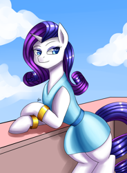 Size: 1400x1900 | Tagged: safe, artist:zachc, rarity, pony, unicorn, g4, clothes, concave belly, dress, female, slender, solo, thighs, thin, thunder thighs