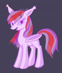 Size: 3577x4202 | Tagged: safe, artist:laurasrxfgcc, oc, oc only, bat pony, pony, female, purple eyes, simple background, solo