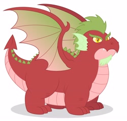 Size: 4000x3815 | Tagged: safe, artist:aleximusprime, oc, oc:grumblebog, oc:grumblebog the dragon, dragon, absolute unit, age of the alicorns, chonk, dragon oc, dragon wings, fat, male, simple background, spikes, spiky tail, tail, white background, wings
