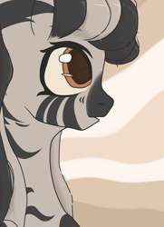 Size: 2368x3264 | Tagged: safe, artist:dvfrost, oc, oc only, pony, zebra, fallout equestria, colored, fallout, female, filly, flat colors, high res, pony oc, ponytails, simple background, solo, update, zebra oc