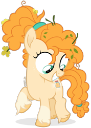 Size: 4157x5840 | Tagged: safe, artist:cirillaq, pear butter, earth pony, pony, g4, absurd resolution, cutiespark, female, filly, simple background, solo, transparent background, younger