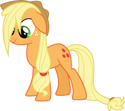 Size: 3390x3000 | Tagged: safe, artist:cloudy glow, applejack, earth pony, pony, apple family reunion, g4, .ai available, female, floppy ears, high res, mare, simple background, smiling, solo, transparent background, vector, wet, wet mane, wet mane applejack
