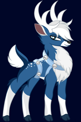 Size: 1408x2136 | Tagged: safe, artist:fusion sparkle, oc, oc only, oc:diego, deer, reindeer, bells, horns, male, sexy, solo