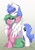 Size: 2481x3507 | Tagged: safe, artist:arctic-fox, oc, oc only, oc:pine berry, oc:snow pup, earth pony, pegasus, pony, chest fluff, duo, ear fluff, eyes closed, female, grass, high res, hug, hugging a pony, smiling, winghug, wings