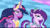 Size: 720x407 | Tagged: safe, artist:egtwilight, edit, edited screencap, screencap, starlight glimmer, twilight sparkle, alicorn, pony, g4, princess twilight sparkle (episode), the last problem, alicornified, angry, bag, chaos, character swap, crown, discorded landscape, duo, duo female, female, folded wings, horn, jewelry, looking at something, mare, multicolored mane, multicolored tail, older, older twilight, older twilight sparkle (alicorn), peytral, princess twilight 2.0, purple eyes, race swap, redraw, regalia, starlicorn, tail, twilight sparkle (alicorn), wings, xk-class end-of-the-world scenario