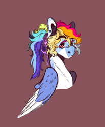 Size: 1223x1485 | Tagged: safe, artist:orphicswanart, rainbow dash, pegasus, pony, g4, alternate hairstyle, colored wings, colored wingtips, ear piercing, earring, glasses, jewelry, piercing, redesign, solo, wings