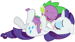 Size: 1878x1045 | Tagged: safe, artist:georgegarza01, rarity, spike, dragon, pony, unicorn, blushing, duo, eyes closed, female, floppy ears, hooves on cheeks, kiss mark, kiss on the lips, kissing, lipstick, male, shipping, show accurate, sparity, straight, vector, winged spike, wings