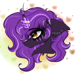 Size: 1747x1720 | Tagged: safe, artist:beamybutt, oc, oc only, pony, unicorn, crystal, ear fluff, eyelashes, horn, horn jewelry, jewelry, solo, unicorn oc