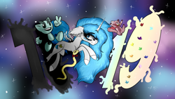 Size: 3840x2160 | Tagged: safe, artist:beamybutt, oc, oc only, oc:moonbeam, alicorn, pony, alicorn oc, ear fluff, eyelashes, female, high res, horn, mare, stars, wings