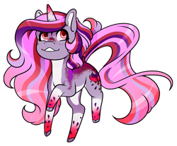 Size: 2675x2220 | Tagged: safe, artist:oneiria-fylakas, oc, oc only, oc:rosie blood, pony, unicorn, female, high res, mare, rainbow power, simple background, solo, transparent background