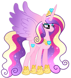 Size: 947x1043 | Tagged: safe, artist:madlilon2051, princess cadance, alicorn, pony, g4, base used, concave belly, crown, ethereal mane, eyelashes, female, hoof shoes, jewelry, mare, older, older princess cadance, peytral, regalia, simple background, slender, smug, spread wings, starry mane, thin, transparent background, ultimate cadance, wings