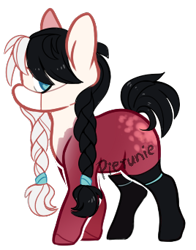 Size: 268x342 | Tagged: safe, artist:pierunie, oc, oc only, earth pony, pony, base used, braid, clothes, earth pony oc, face mask, mask, simple background, socks, solo, transparent background