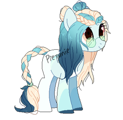 Size: 401x391 | Tagged: safe, artist:pierunie, oc, oc only, earth pony, pony, base used, braid, braided tail, earth pony oc, female, glasses, simple background, smiling, solo, tail, transparent background