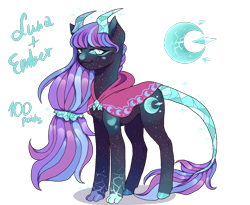 Size: 1754x1440 | Tagged: safe, artist:brot-art, oc, oc only, dracony, dragon, hybrid, pony, female, magical lesbian spawn, mare, offspring, parent:princess ember, parent:princess luna, simple background, solo, transparent background