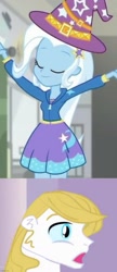 Size: 794x1832 | Tagged: safe, edit, edited screencap, screencap, prince blueblood, trixie, equestria girls, g4, good vibes, my little pony equestria girls: summertime shorts, female, male, ship:bluetrix, shipping, shipping domino, straight, surprised blueblood