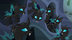 Size: 1280x720 | Tagged: safe, screencap, changeling, g4, to where and back again, changeling hive, flying