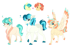 Size: 4200x2700 | Tagged: safe, artist:gigason, aunt holiday, auntie lofty, oc, oc:ocean breeze, oc:sea glass, oc:siren serenade, earth pony, pegasus, pony, g4, female, magical lesbian spawn, male, mare, offspring, parent:aunt holiday, parent:auntie lofty, parents:lofty day, stallion