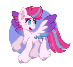 Size: 757x700 | Tagged: safe, artist:wholesomeponies, artist:yourrdazzle, zipp storm, pegasus, pony, g5, my little pony: a new generation, chest fluff, circle, colored ears, colored hooves, colored wings, concave belly, ear fluff, female, looking away, mare, no pupils, open mouth, open smile, raised hoof, request, simple background, slender, smiling, solo, spread wings, thin, transparent background, turned head, unshorn fetlocks, wings