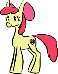 Size: 768x981 | Tagged: safe, artist:walthis, apple bloom, earth pony, pony, g4, female, filly, simple background, solo, transparent background