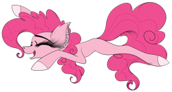 Size: 4118x2210 | Tagged: safe, artist:beamybutt, pinkie pie, earth pony, pony, g4, ear fluff, eyelashes, female, laughing, simple background, smiling, solo, transparent background