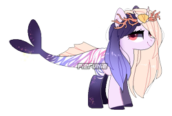 Size: 579x391 | Tagged: safe, artist:pierunie, oc, oc only, pony, sea pony, base used, female, simple background, smiling, solo, transparent background