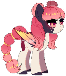 Size: 317x366 | Tagged: safe, artist:pierunie, oc, oc only, bat pony, pony, base used, bat pony oc, bat wings, colored hooves, female, simple background, solo, transparent background, wings
