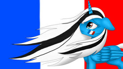 Size: 444x250 | Tagged: safe, artist:margo24, oc, oc only, alicorn, pony, crying, female, france, horn, sad, solo, wings