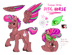 Size: 5000x3826 | Tagged: safe, artist:queenderpyturtle, oc, oc only, oc:scorpion strike, pegasus, pony, ambiguous gender, colored wings, kamina sunglasses, multicolored wings, solo, sunglasses, wings