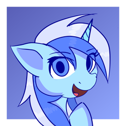 Size: 6000x6000 | Tagged: safe, artist:dental_crumbs, minuette, pony, unicorn, g4, female, horn, looking at you, open mouth, solo