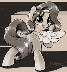 Size: 1540x1652 | Tagged: safe, artist:llametsul, pipp petals, pegasus, pony, g5, my little pony: a new generation, adorapipp, butt, cute, female, looking back, mare, monochrome, pipp butt, plot, rear view, sketch, solo, spread wings, strategically covered, tail, tail censor, wings