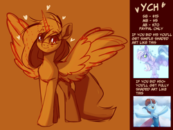 Size: 4000x3000 | Tagged: safe, artist:neonishe, oc, alicorn, earth pony, pegasus, pony, unicorn, commission, sketch, solo, ych sketch, your character here