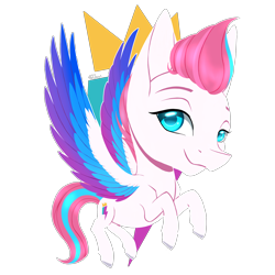 Size: 4000x4000 | Tagged: safe, artist:shkura2011, zipp storm, pegasus, pony, g5, absurd resolution, chibi, colored wings, female, mare, multicolored wings, simple background, solo, transparent background, wings