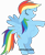 Size: 7042x8660 | Tagged: safe, artist:oobrushstrokeoo, rainbow dash, pegasus, pony, g4, absurd resolution, backwards cutie mark, bipedal, eyes closed, female, grin, laughing, mare, open mouth, pointing, simple background, smiling, solo, transparent background