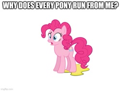 Size: 577x433 | Tagged: safe, pinkie pie, earth pony, pony, g4, female, mare, meme, simpsons did it, solo, urine