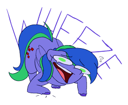 Size: 898x736 | Tagged: safe, artist:sea fluff, oc, oc only, oc:felicity stars, pony, female, laughing, mare, simple background, solo, text, transparent background, wheeze
