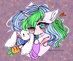 Size: 3869x3213 | Tagged: safe, artist:krissstudios, oc, oc only, pony, unicorn, bust, female, high res, mare, plushie, portrait, solo