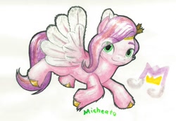 Size: 1000x691 | Tagged: safe, artist:michiito, pipp petals, pegasus, pony, g5, my little pony: a new generation, solo, traditional art