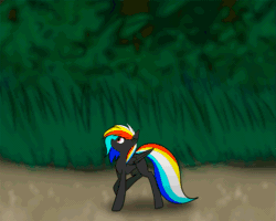 Size: 1125x900 | Tagged: safe, alternate character, alternate version, artist:darky_wings, oc, oc only, oc:chrystal, oc:darky wings, pegasus, pony, animated, crush fetish, crushing, dirty hooves, fetish, forest, gif, grass, hoofprints, macro, macro/micro, micro, stomp, stomping, tiny, tiny ponies, underhoof