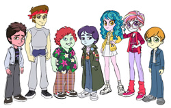 Size: 1125x710 | Tagged: safe, artist:sapphiregamgee, human, equestria girls, g4, my little pony equestria girls: better together, chunk, crossover, data, equestria girls-ified, female, male, mikey, simple background, the goonies, white background