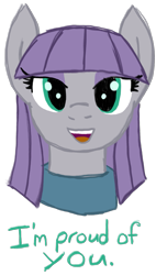 Size: 1019x1797 | Tagged: safe, artist:legendoflink, maud pie, earth pony, pony, g4, bust, cute, dialogue, female, looking at you, motivational, open mouth, positive ponies, simple background, smiling, solo, transparent background, when she smiles