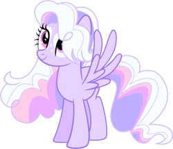Size: 9143x7877 | Tagged: safe, artist:shootingstarsentry, oc, oc only, oc:cloudy haze, pegasus, pony, absurd resolution, female, full body, mare, multicolored mane, multicolored tail, pegasus oc, pink eyes, show accurate, simple background, smiling, solo, spread wings, standing, tail, transparent background, wings